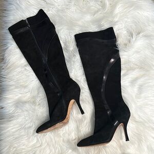 Elegant Via Spiga pointed Black Long Women's Boots size 7.5